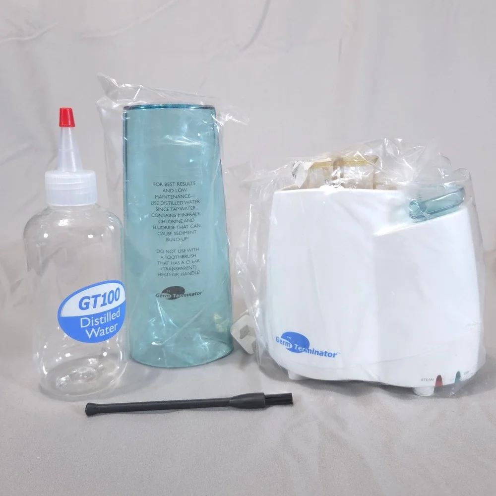 New Germ Terminator GT100 Toothbrush Sanitizer System Steam Dry Heat